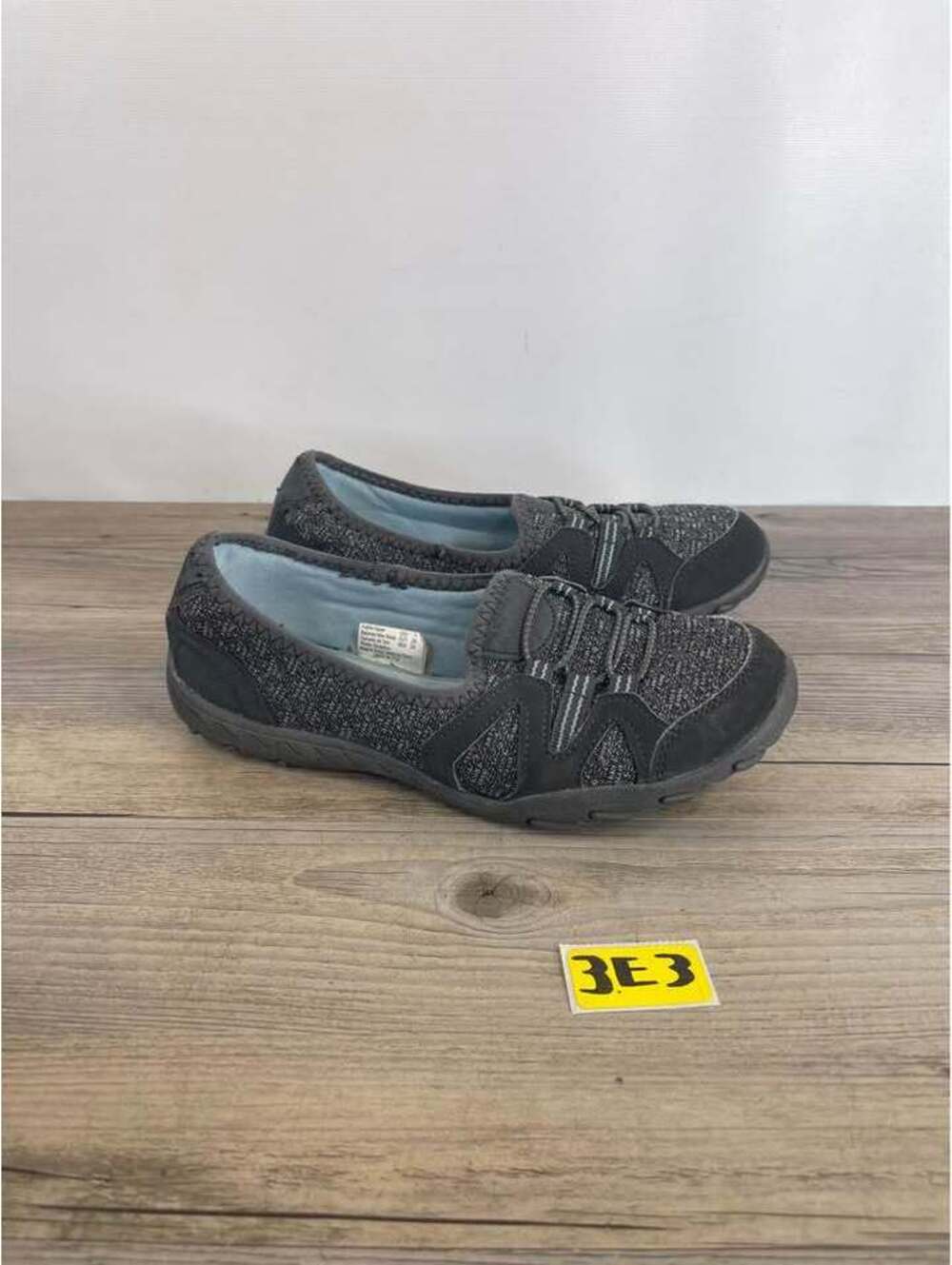 Cool Wave Grey Knit Memory Foam Slip On Comfort Shoes Womens Size 7